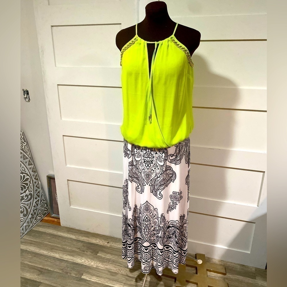 Bebe Dress Tank /Gold Chain Detail Size M **Tank Only*